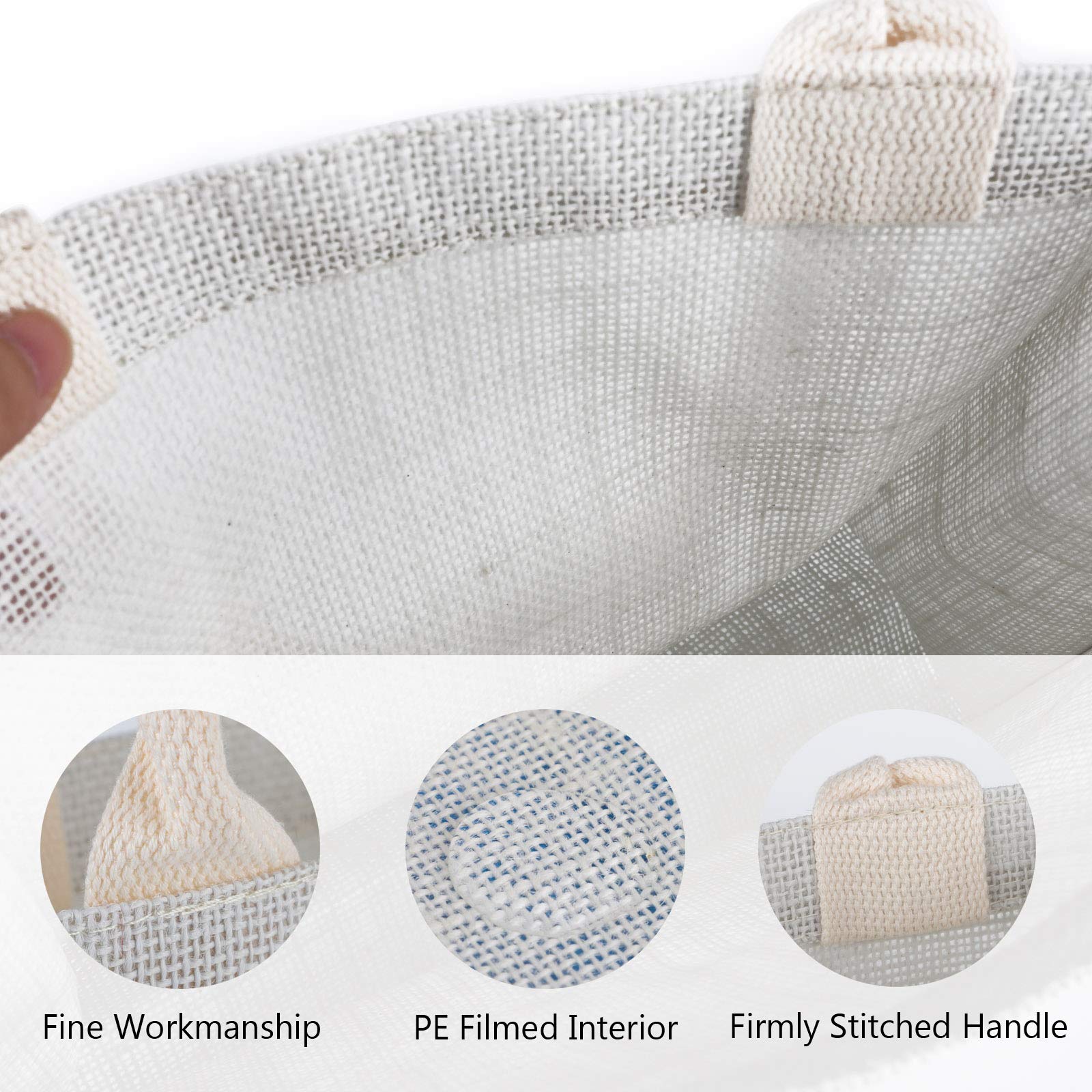 Segarty Segarty Tote Bags, 6 Pack Large White Burlap Jute Reusable Canvas Gift Favors Bag with Handles Blank Tote Bulk for Bridesmaid Wedding, Women Market - View 5 of 7