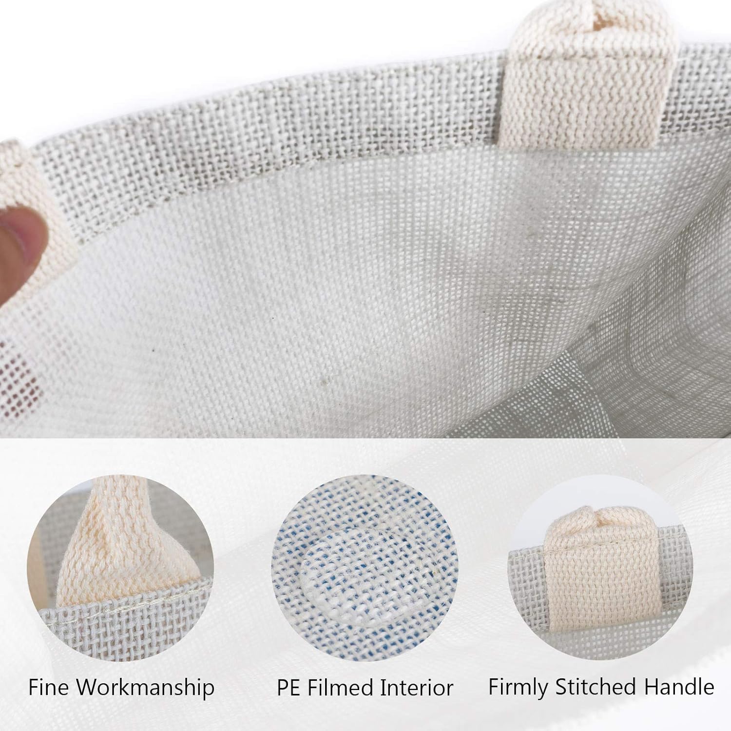 Segarty Segarty Tote Bags, 6 Pack Large Black Burlap Jute Reusable Canvas Gift Favors Bag with Handles Blank Tote Bulk for Bridesmaid Wedding, Women Market - View 5 of 7