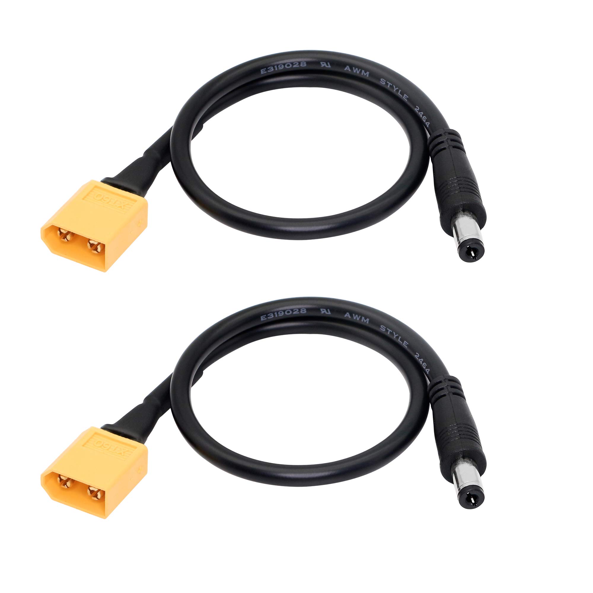 SinLoon XT60 Adapter Cable XT60 Charging Cable XT60 Male Bullet Connector to Male DC 5.5mm X 2.5mm Power Cable for Fatshark Skyzone FPV Monitor Power