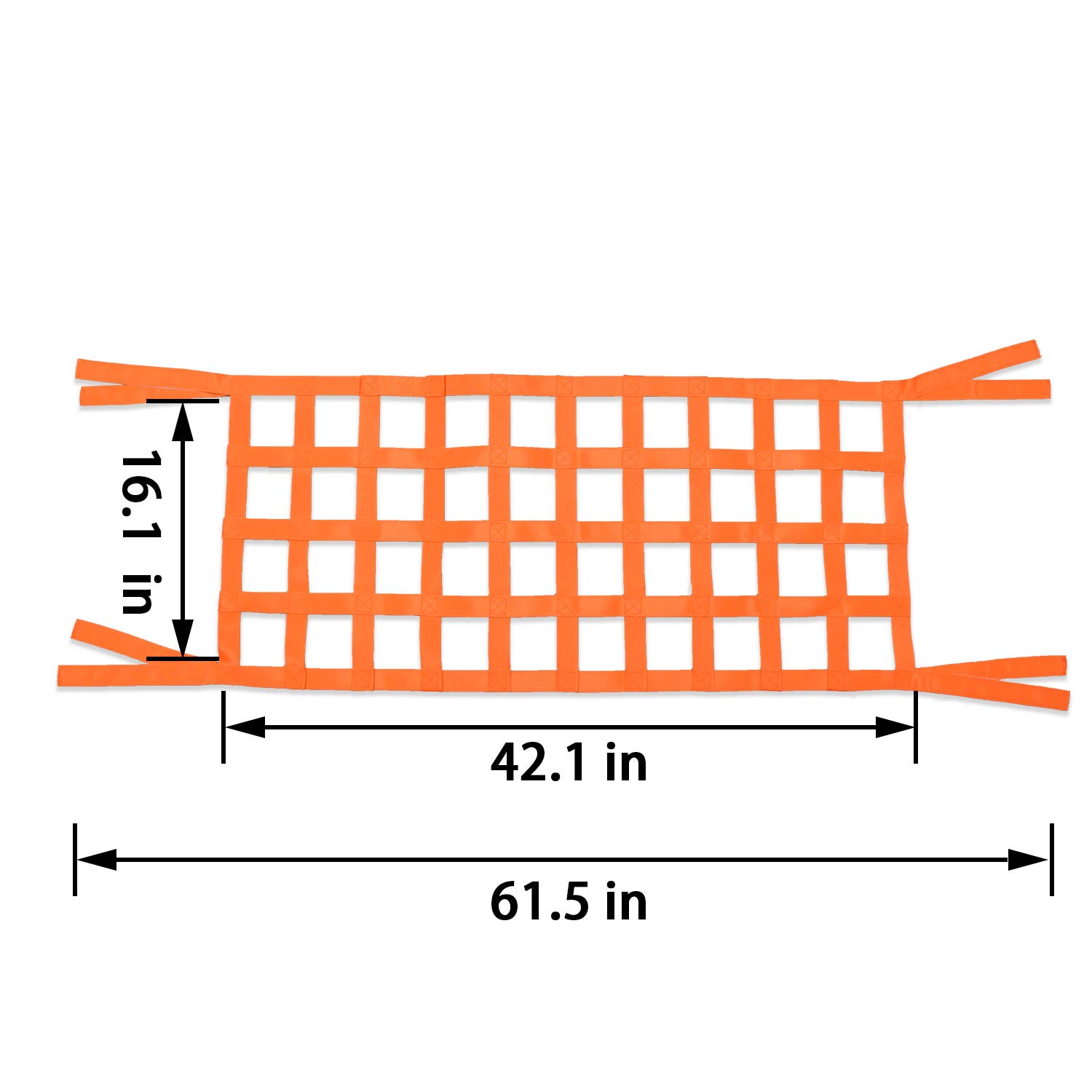 ONE250 ONE250 Cargo Mesh Heavy Duty Net, Roof Top Hammock or Rear Trunk Restraint Baggage Cover, Compatible with Jeep Wrangler TJ JK JKU JL JLU YJ Sahara - View 2 of 6