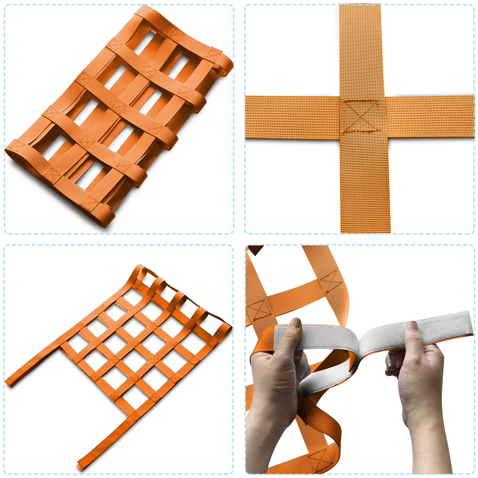 ONE250 ONE250 Cargo Mesh Heavy Duty Net, Roof Top Hammock or Rear Trunk Restraint Baggage Cover, Compatible with Jeep Wrangler TJ JK JKU JL JLU YJ Sahara - View 6 of 6