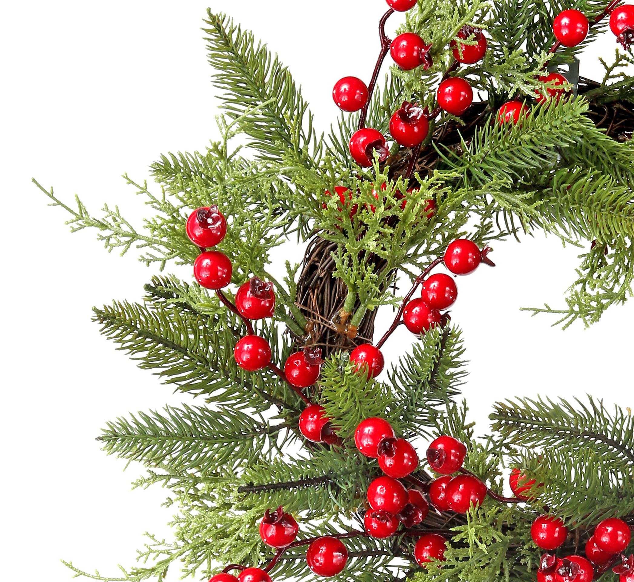 Regency International Regency International 14 Inch Pine Juniper Candle Ring with Berries for Home Decor - View 2 of 2