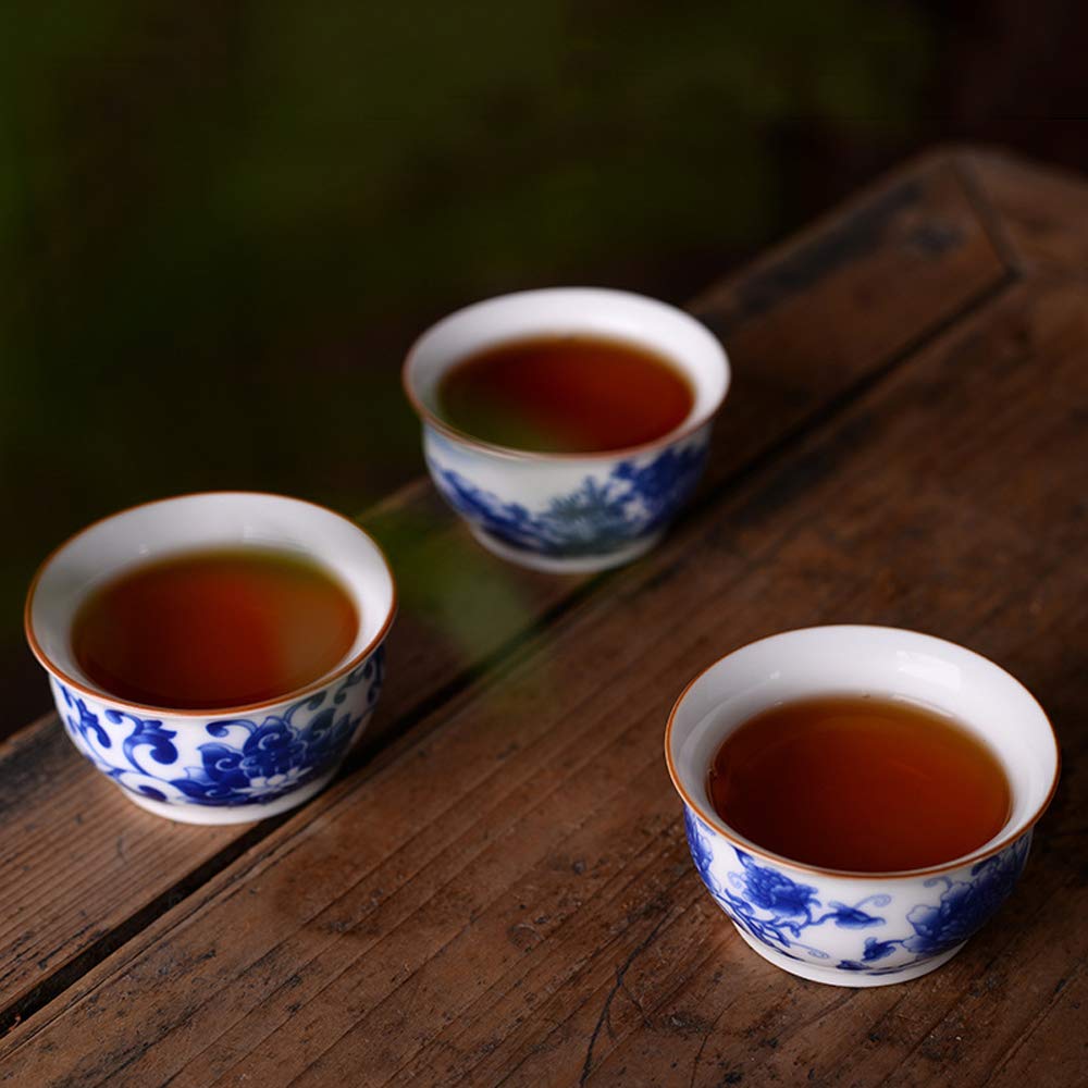 Woonsoon Woonsoon Chinese Handmade Kungfu Tea Cup 60 ml,Bone China Blue and White Tea Cups Set of 3,Ceramic Tea Mugs Without Handles,Best Gift - View 2 of 7