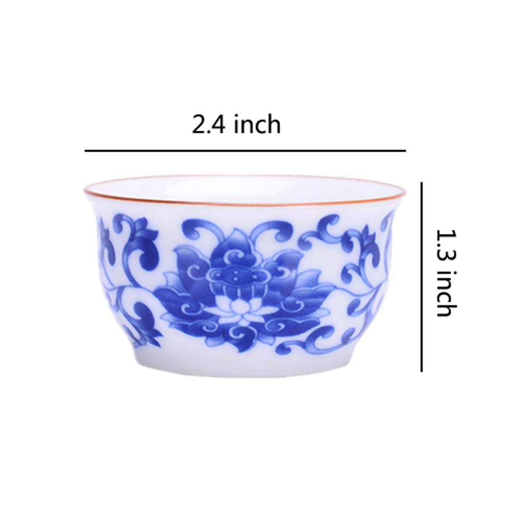 Woonsoon Woonsoon Chinese Handmade Kungfu Tea Cup 60 ml,Bone China Blue and White Tea Cups Set of 3,Ceramic Tea Mugs Without Handles,Best Gift - View 7 of 7