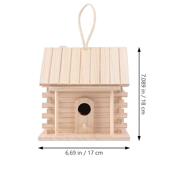 VOSAREA VOSAREA Wooden Bird House Decorative Nest Box for Outdoor Garden and Patio Hanging Bird House - View 10 of 10