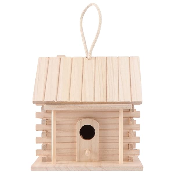 VOSAREA VOSAREA Wooden Bird House Decorative Nest Box for Outdoor Garden and Patio Hanging Bird House
