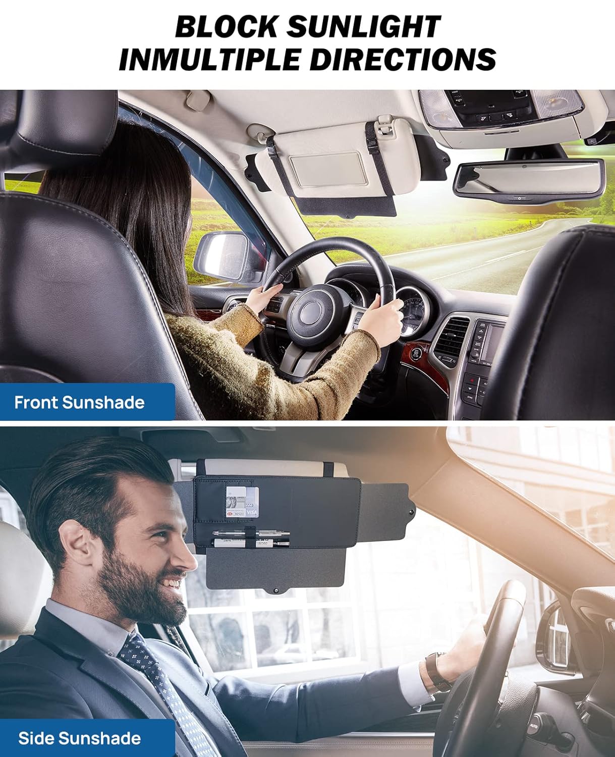 JOYTUTUS JoyTutus Car Sun Visor Sunshade Extender, Adjustable Car Sun Visor Extender Protects from Anti-Glare, UV Rays Blocker Windshield Sunshade Extender - View 3 of 7