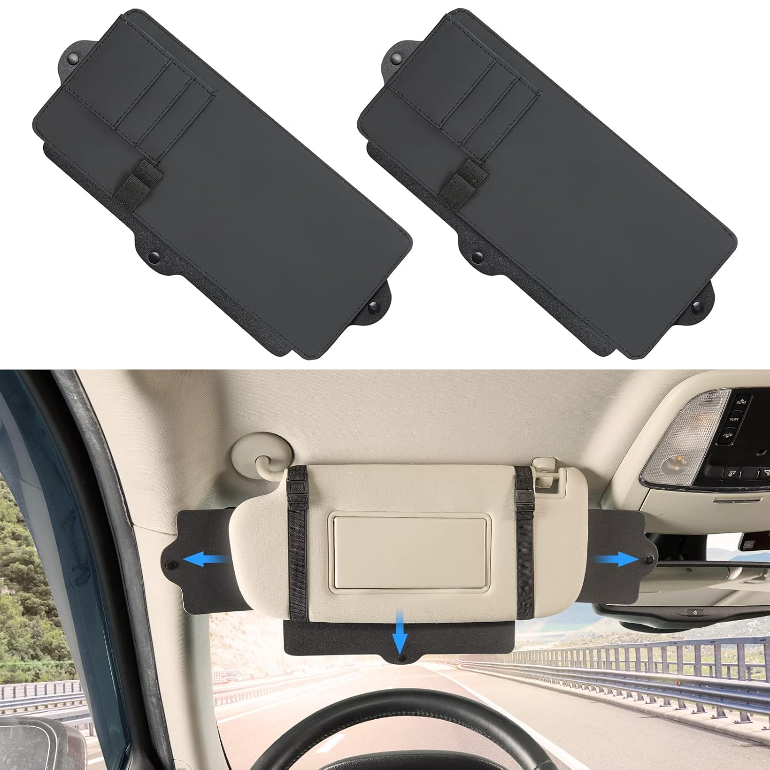 JoyTutus Car Sun Visor Sunshade Extender, Adjustable Car Sun Visor Extender Protects from Anti-Glare, UV Rays Blocker Windshield Sunshade Extender