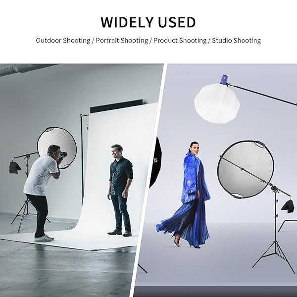 Selens Selens 5-in-1 Photography Reflector Holder Stand Kit 32in Collapsible Light Reflectors with Boom Arm and Sandbag for Studio Lighting - View 4 of 8