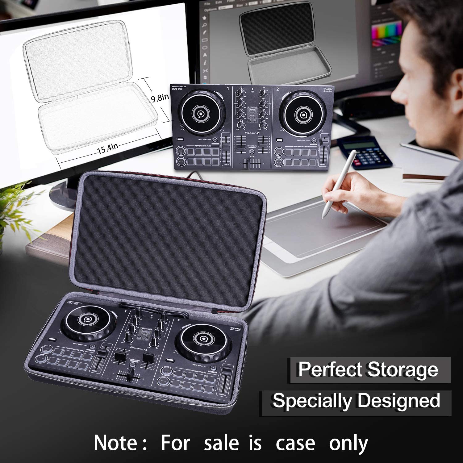 XANAD XANAD Hard Case for AlphaTheta DDJ-FLX2 or Pioneer DJ DDJ-200 Smart or DDJ-200 DDJ-WeGO4-K DDJ-WEGO3 DJ Controller - View 5 of 6