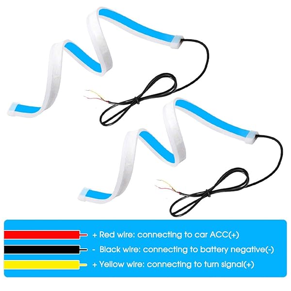 Qiilu Led Light Strip 2Pcs 60cm Headlight Tube Light Daytime Running Switchback Sequential Lamp Turn Light - View 6 of 8