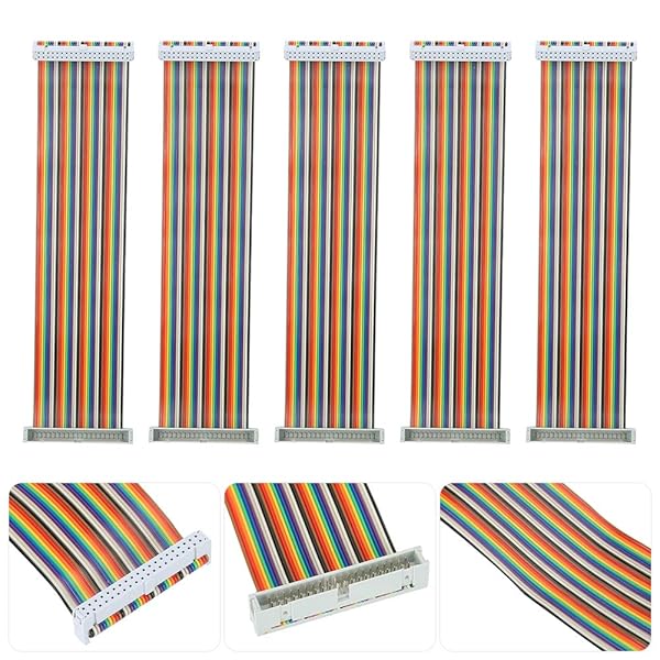 S erounder S erounder 5Pcs 20cm GPIO Ribbon Cable for Raspberry Pi Male to Female 40pin Jumper Wire Computer Accessories - View 4 of 7