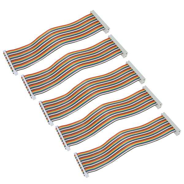 S erounder S erounder 5Pcs 20cm GPIO Ribbon Cable for Raspberry Pi Male to Female 40pin Jumper Wire Computer Accessories - View 6 of 7