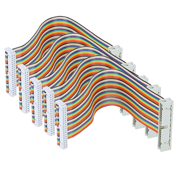 S erounder 5Pcs 20cm GPIO Ribbon Cable for Raspberry Pi Male to Female 40pin Jumper Wire Computer Accessories
