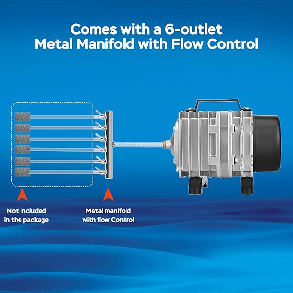 AquaMiracle AquaMiracle Commercial Aquarium Air Pump 58W 1200GPH Fish Tank Bubbler Pond Aerator for Aquariums Ponds Hydroponics - View 5 of 8