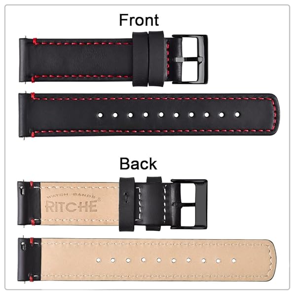 Ritche Ritche Christmas Gift 18mm Classic Genuine Leather Watch Band Quick Release Vintage Strap for Men and Women Perfect for White Elephant Gifts - View 6 of 7