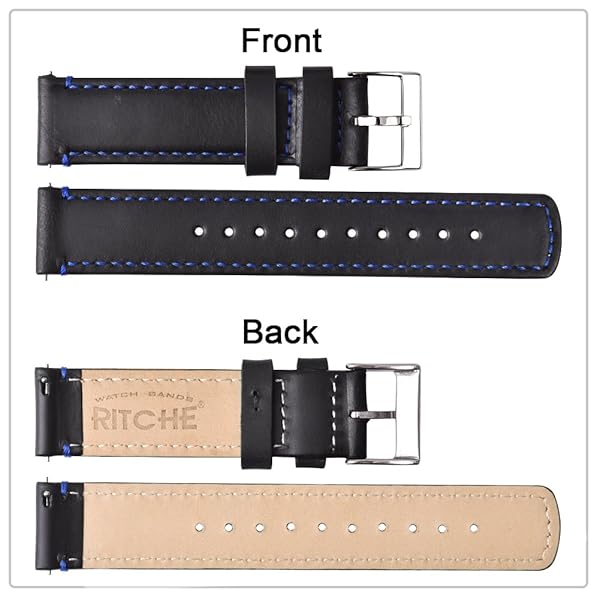Ritche Ritche Christmas Gift 18mm Classic Genuine Leather Watch Band Quick Release Vintage Strap for Men Women Perfect for White Elephant Gifts - View 6 of 7