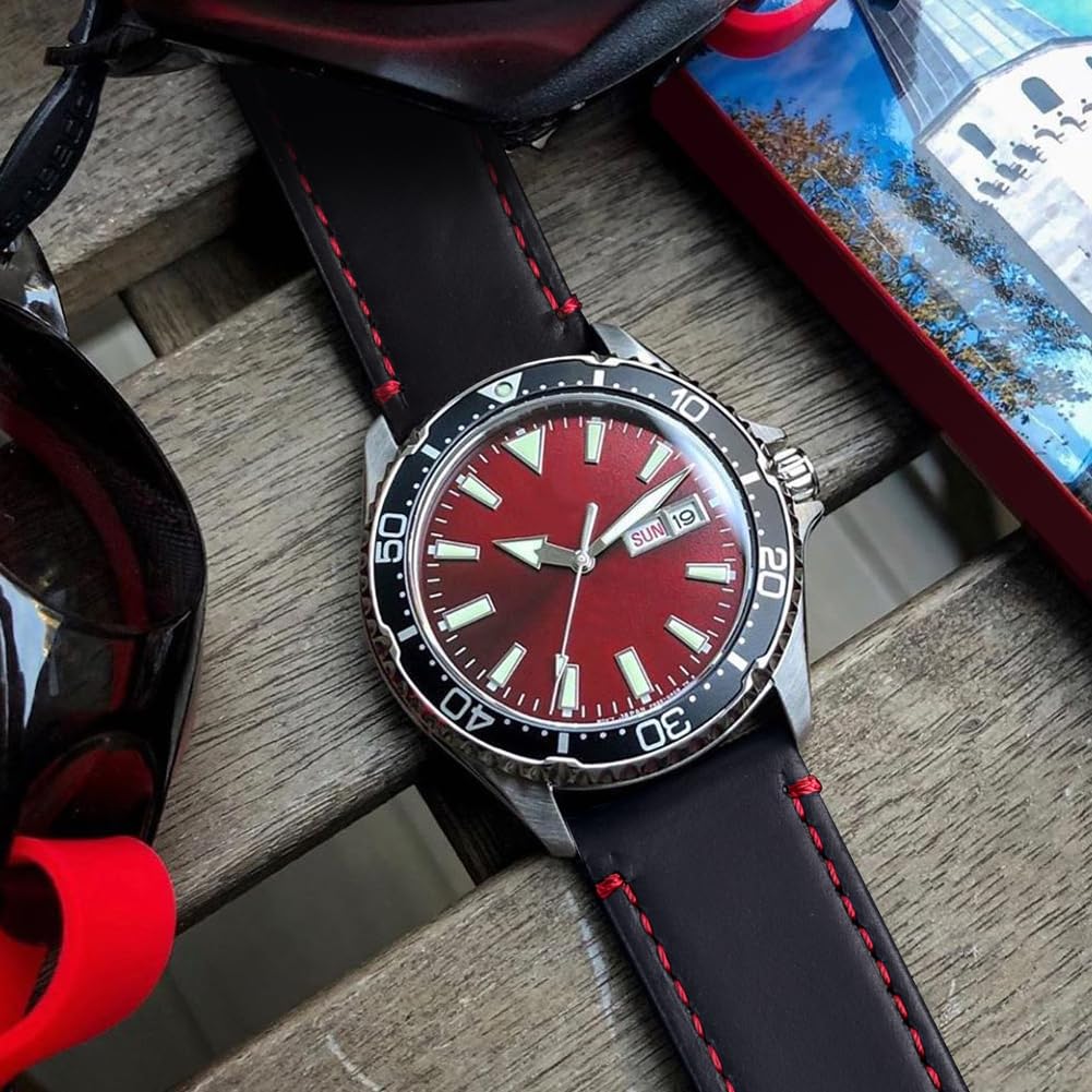 Ritche Ritche Christmas Gift 20mm Classic Genuine Watch Band Quick Release Vintage Leather Watch Strap Black Genuine Leather Watch Bands for Omega x Swatch Moonswatch for Men Women, Valentine's Day Gifts for Him or Her, White Elephant Gifts, Stocking Stuffers fo - View 2 of 6