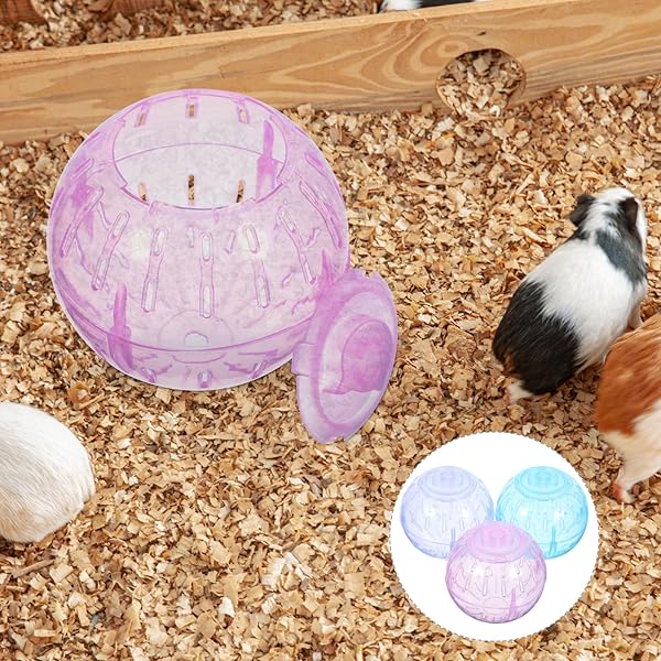 POPETPOP POPETPOP Hamster Exercise Ball Set of 3 Plastic 3.54inch Running Toys for Small Animals to Reduce Boredom and Increase Activity - View 3 of 10