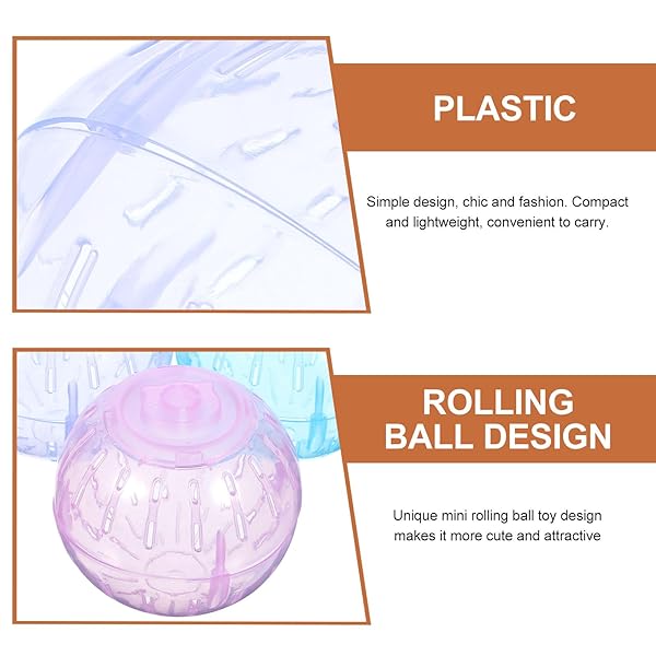 POPETPOP POPETPOP Hamster Exercise Ball Set of 3 Plastic 3.54inch Running Toys for Small Animals to Reduce Boredom and Increase Activity - View 5 of 10