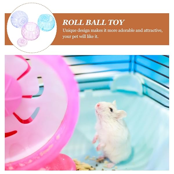 POPETPOP POPETPOP Hamster Exercise Ball Set of 3 Plastic 3.54inch Running Toys for Small Animals to Reduce Boredom and Increase Activity - View 6 of 10