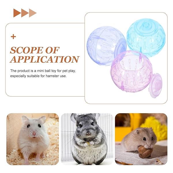 POPETPOP POPETPOP Hamster Exercise Ball Set of 3 Plastic 3.54inch Running Toys for Small Animals to Reduce Boredom and Increase Activity - View 8 of 10