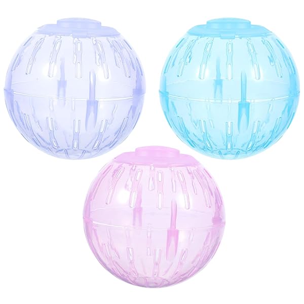 POPETPOP POPETPOP Hamster Exercise Ball Set of 3 Plastic 3.54inch Running Toys for Small Animals to Reduce Boredom and Increase Activity