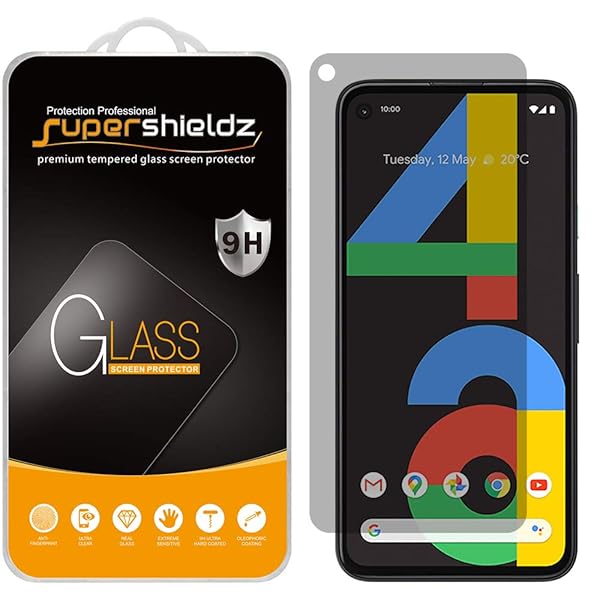 Supershieldz 2 Pack Privacy Anti Spy Tempered Glass Screen Protector for Google Pixel 4a Anti Scratch Bubble Free