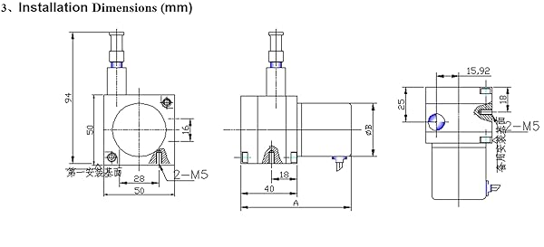 CALT Economical 1000 mm Draw Wire Displacement Linear Encoder Sensor AB Phase CESI-S1000E with 0-1000mm Measuring Range and TTL Output - View 6 of 7