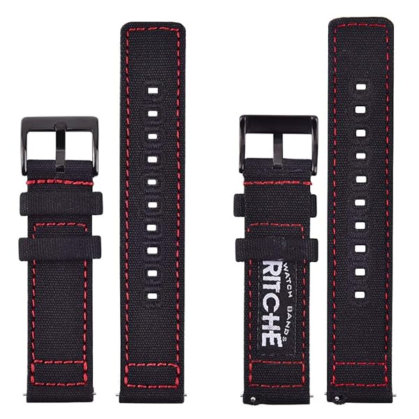 Ritche Ritche Christmas Gift 20mm Vintage Canvas Watch Bands Replacement Quick Release Straps for Men Perfect for White Elephant and Father's Day Gifts - View 4 of 8
