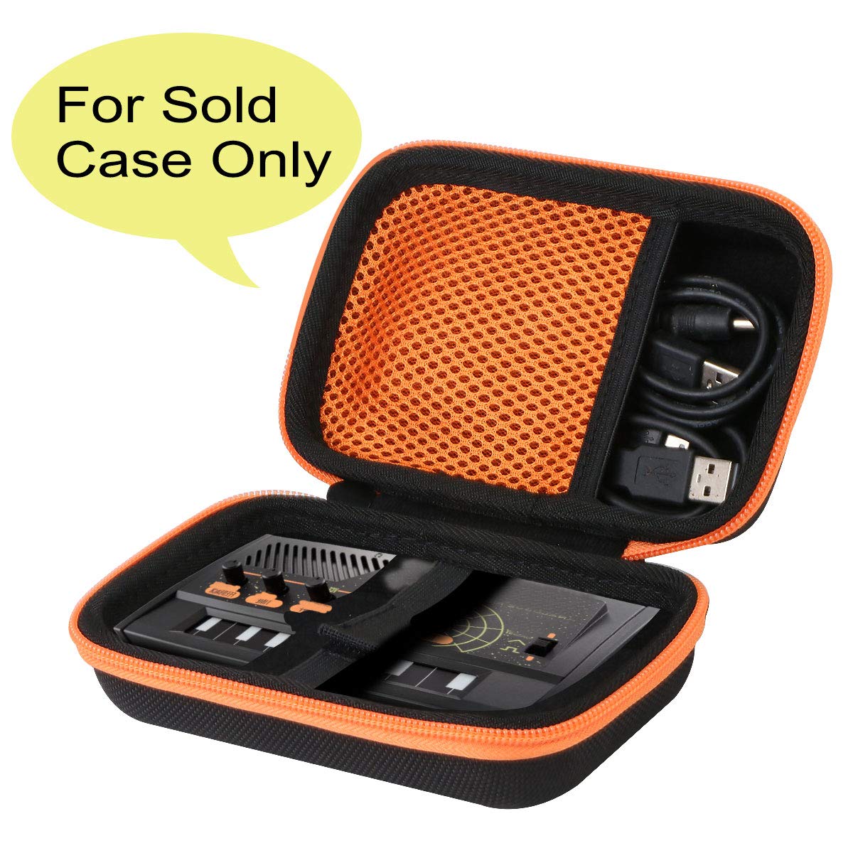 co2CREA co2CREA Hard Case for Korg Monotron Delay Duo Analog Ribbon Synthesizer Black Case with Orange Zipper - View 2 of 5