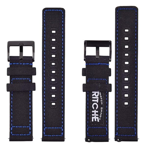 Ritche Ritche 18mm Vintage Canvas Quick Release Watch Band Replacement Straps for Men and Women Perfect for Christmas Gifts and Stocking Stuffers - View 4 of 8