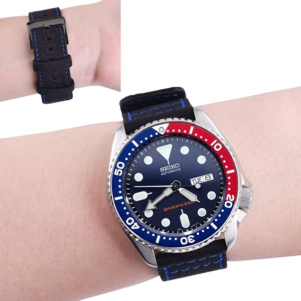 Ritche Ritche 18mm Vintage Canvas Quick Release Watch Band Replacement Straps for Men and Women Perfect for Christmas Gifts and Stocking Stuffers - View 7 of 8