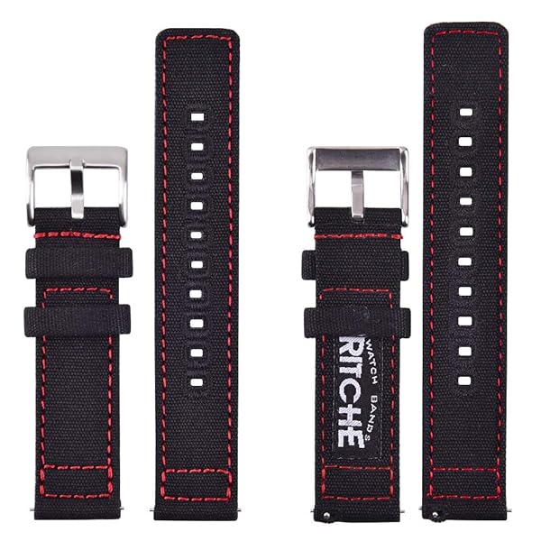 Ritche Ritche Christmas Gift 18mm Vintage Canvas Quick Release Watch Band Replacement Straps for Men and Women Perfect for Stocking Stuffers - View 6 of 8