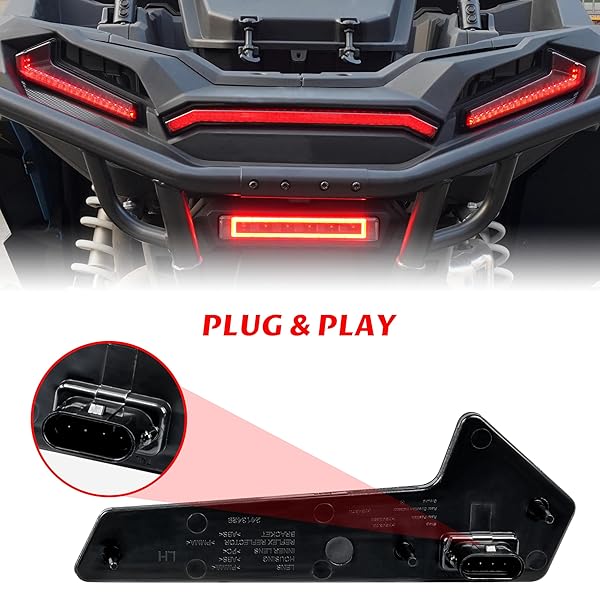 SAUTVS SAUTVS Smoked Black LED Tail Lights for Polaris RZR XP 1000/Turbo & Sportsman 570/850/1000 (2018-2023) - 2PCS Assembly - View 7 of 10