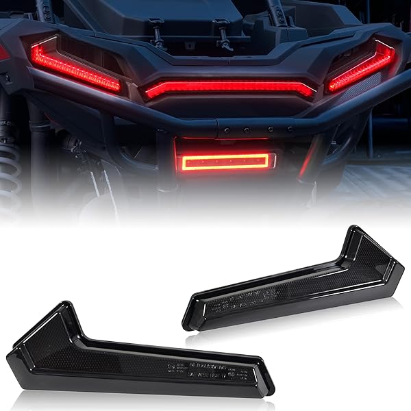 SAUTVS Smoked Black LED Tail Lights for Polaris RZR XP 1000/Turbo & Sportsman 570/850/1000 (2018-2023) - 2PCS Assembly