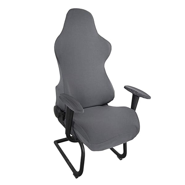BTSKY BTSKY Ergonomic Office Gaming Chair Slipcovers Stretchy Polyester Dark Grey for Reclining Racing Chairs No Chair Included