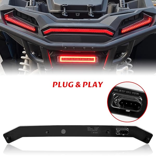 SAUTVS SAUTVS UTV Center Tail Light - OEM Replacement for Polaris RZR XP 1000 & Sportsman 1000 (2019-2022) - Smoked Black - View 7 of 10