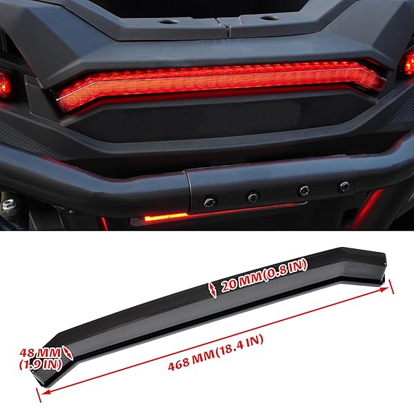 SAUTVS SAUTVS UTV Center Tail Light - OEM Replacement for Polaris RZR XP 1000 & Sportsman 1000 (2019-2022) - Smoked Black - View 9 of 10
