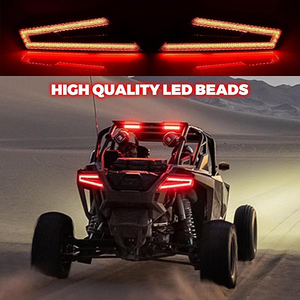 SAUTVS SAUTVS RZR PRO LED Tail Lights Smoked Black Rear Lamps for Polaris RZR PRO XP XP4 2020-2025 One Pair Replace 2415177 2415178 - View 3 of 8
