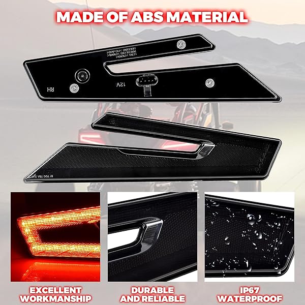 SAUTVS SAUTVS RZR PRO LED Tail Lights Smoked Black Rear Lamps for Polaris RZR PRO XP XP4 2020-2025 One Pair Replace 2415177 2415178 - View 5 of 8