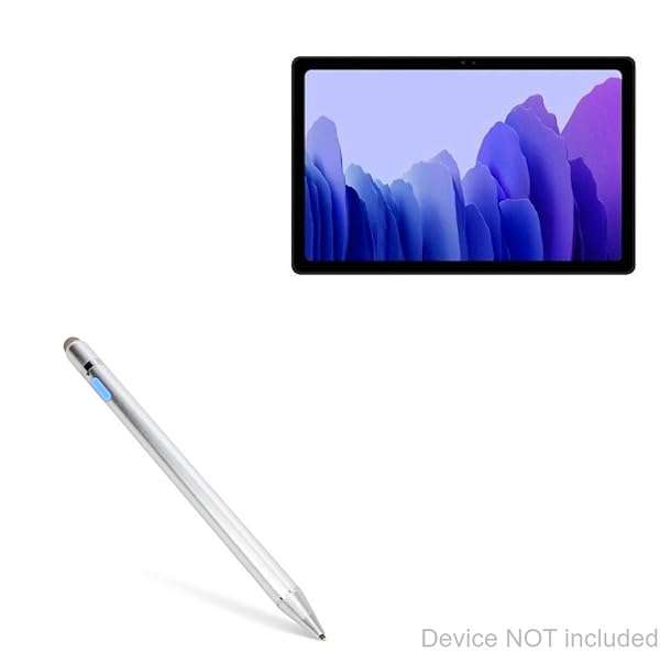 BoxWave AccuPoint Active Stylus for Samsung Galaxy Tab A7 - Ultra Fine Tip Electronic Pen in Metallic Silver
