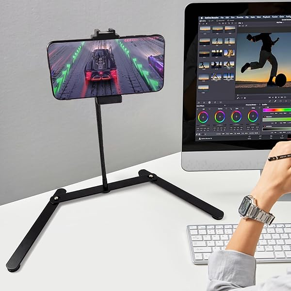 KAVAVO KAVAVO Adjustable Gooseneck Cellphone Holder for Live Streaming Online Teaching and Crafting Demo Recording - View 3 of 10