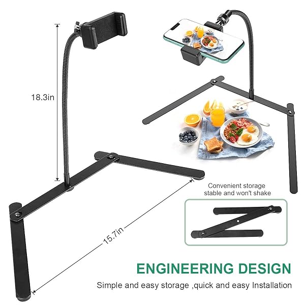 KAVAVO KAVAVO Adjustable Gooseneck Cellphone Holder for Live Streaming Online Teaching and Crafting Demo Recording - View 4 of 10