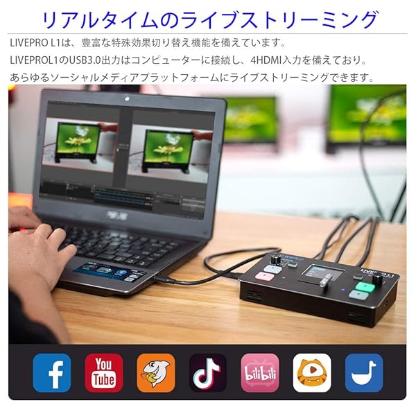 FEELWORLD FEELWORLD LIVE PRO L1: 4 HDMI Inputs Multicamera Switcher for Live Streaming & Production - View 2 of 8