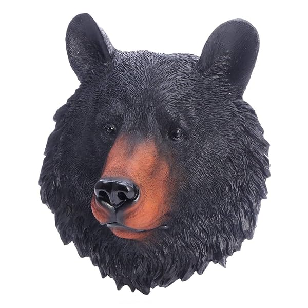 VOSAREA VOSAREA Animal Head Wall Art Resin Bear Head Sculpture for Indoor Study Room Decoration Mini Bust Wall Hanging Ornament - View 4 of 10