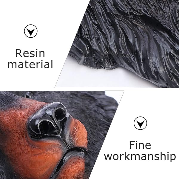 VOSAREA VOSAREA Animal Head Wall Art Resin Bear Head Sculpture for Indoor Study Room Decoration Mini Bust Wall Hanging Ornament - View 7 of 10