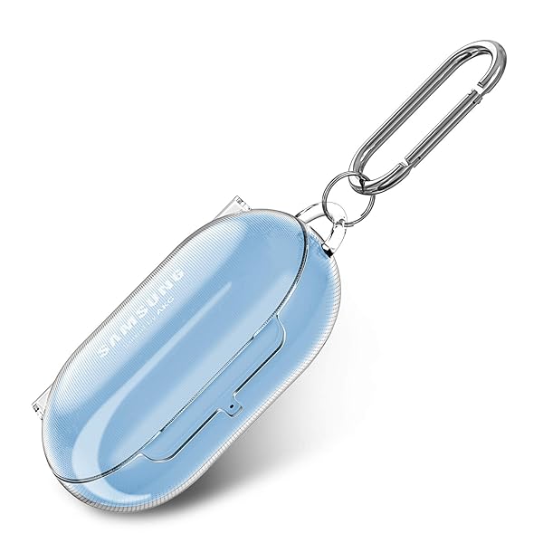 Fintie Protective Case for Samsung Galaxy Buds Plus and Galaxy Buds with Keychain Carabiner and Wireless Charging Support Crystal Clear