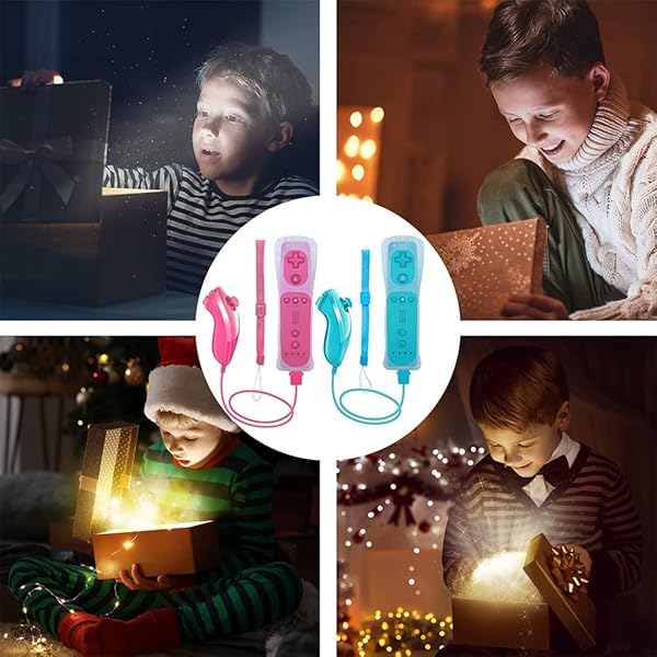 Tevodo Wii Remote Controller 2 Pack Upgrade Wireless Controllers for Wii and Wii U Console Pink and Blue - View 8 of 8