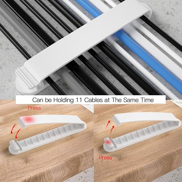 pzoz Pzoz Cable Clips 3 Pack Cord Organizer for Home Office Desk Phone Car Self Adhesive Cable Management White - View 5 of 7